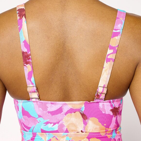 Denim & Co. Beach Hankerchief Hem Belted Swim Dress. 8074 - Picture 3 of 3